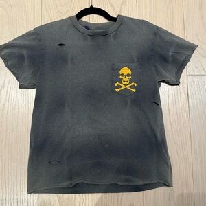Gallery Dept Gray T-Shirt with Yellow Skull Design